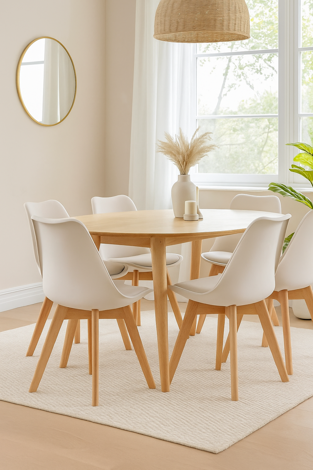 Lot de 6 chaises scandinaves Liva – Beige | Yambier