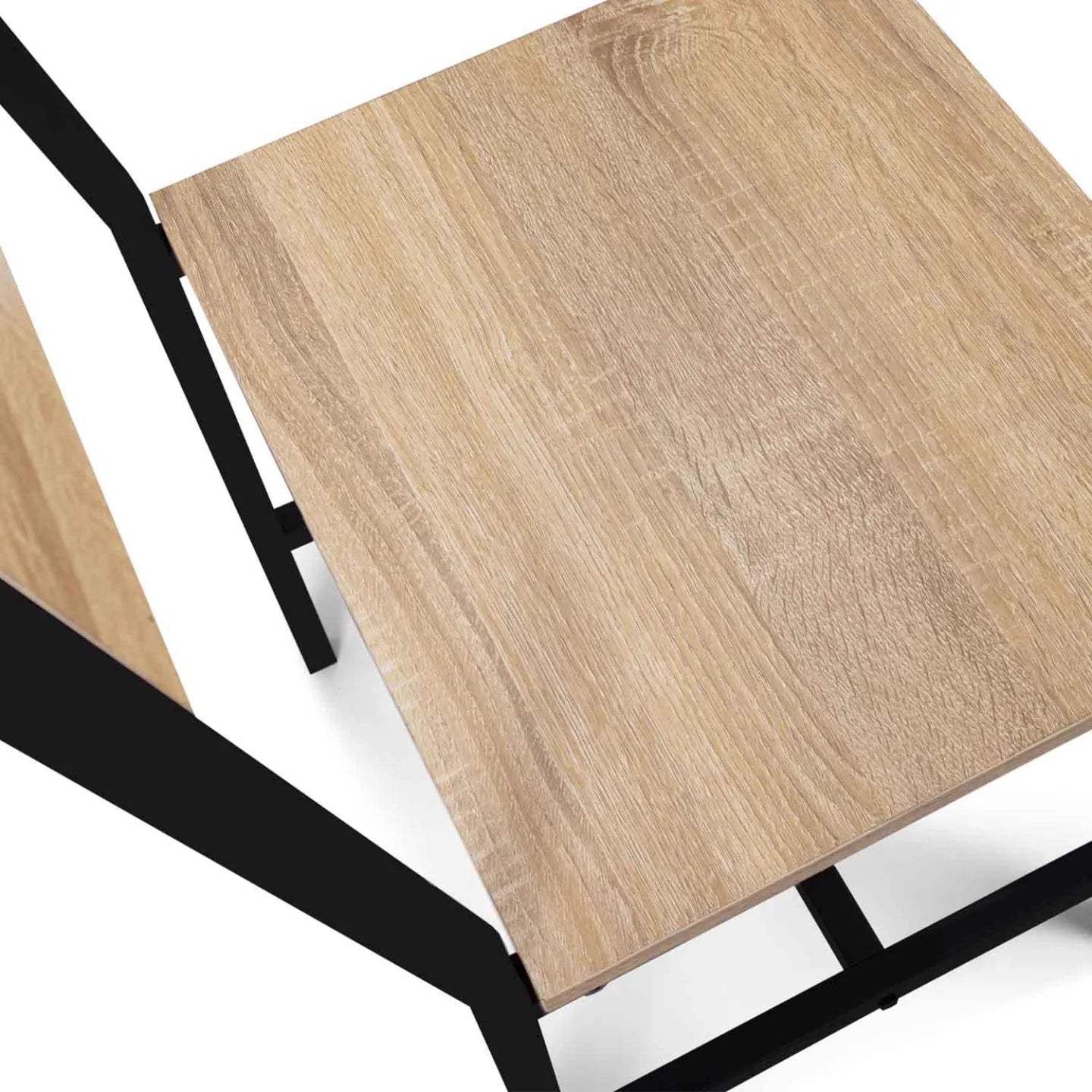 Lot de 6 chaises industrielles Krafta – Bois clair & métal noir | Yambier