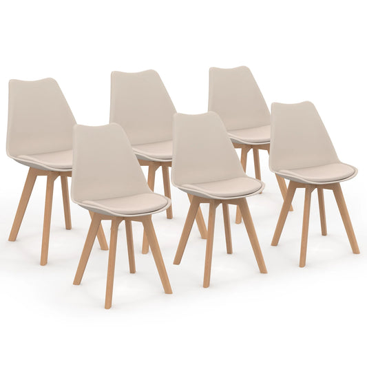 Lot de 6 chaises scandinaves Liva – Beige | Yambier