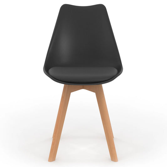 Lot de 4 chaises scandinaves Liva – Noires | Yambier
