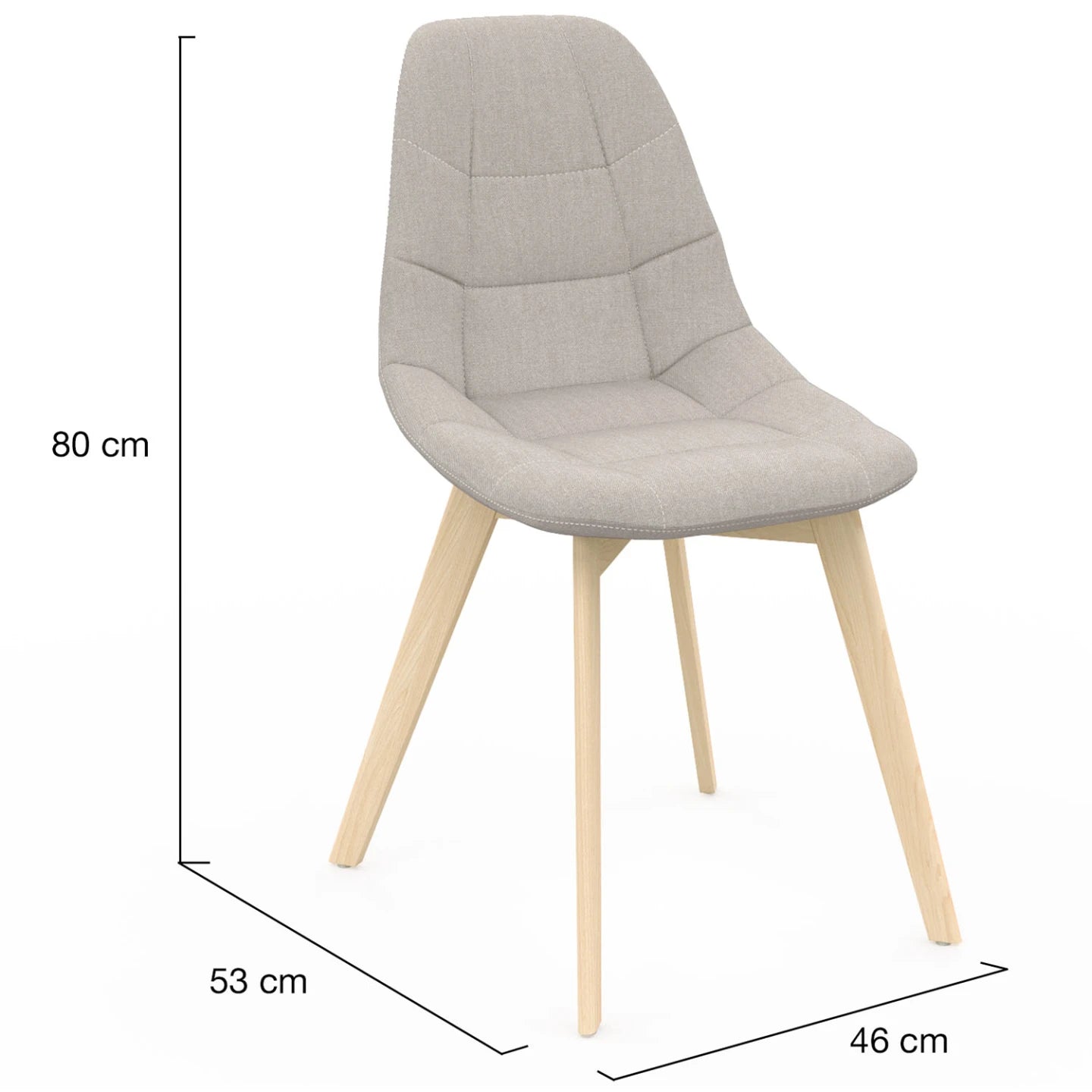 Lot de 6 chaises scandinaves Svala – Beige en tissu | Yambier