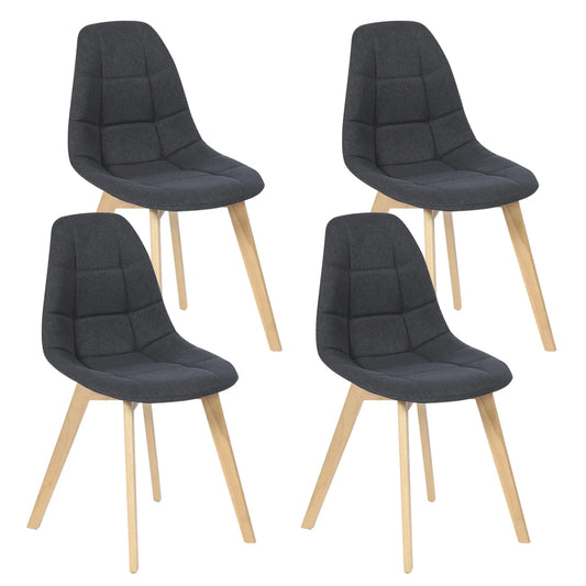 Lot de 4 chaises scandinaves Svala – Gris en tissu | Yambier