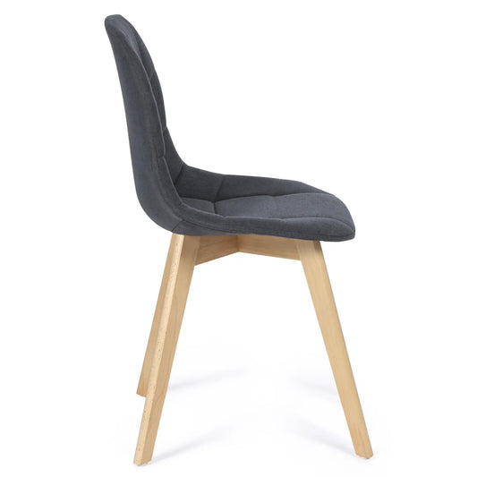 Lot de 4 chaises scandinaves Svala – Gris en tissu | Yambier