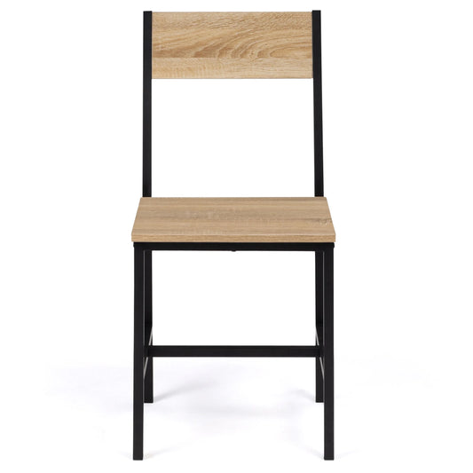 Lot de 6 chaises industrielles Krafta – Bois clair & métal noir | Yambier