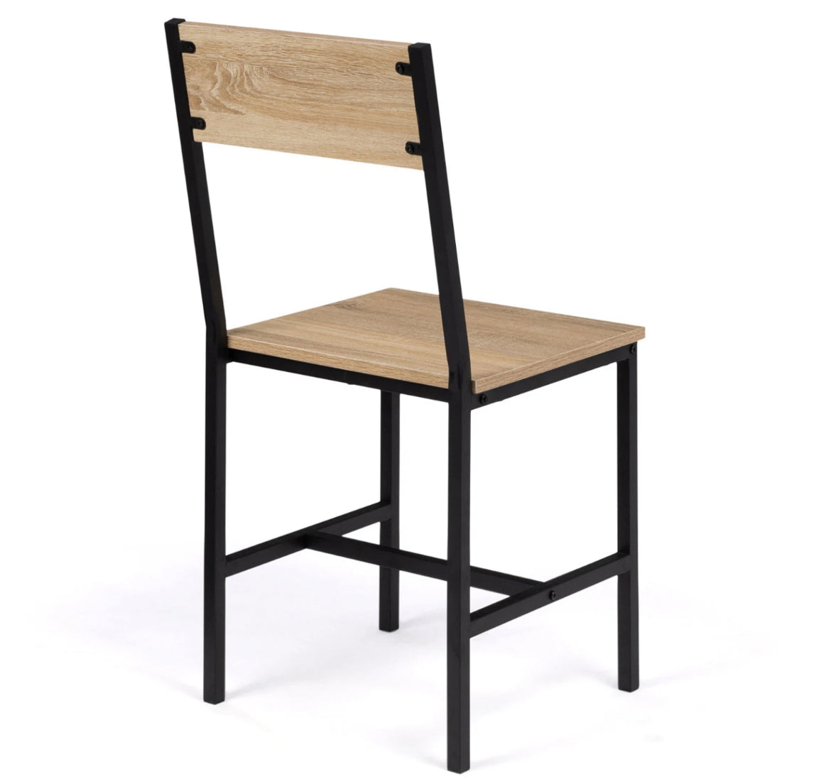 Lot de 6 chaises industrielles Krafta – Bois clair & métal noir | Yambier